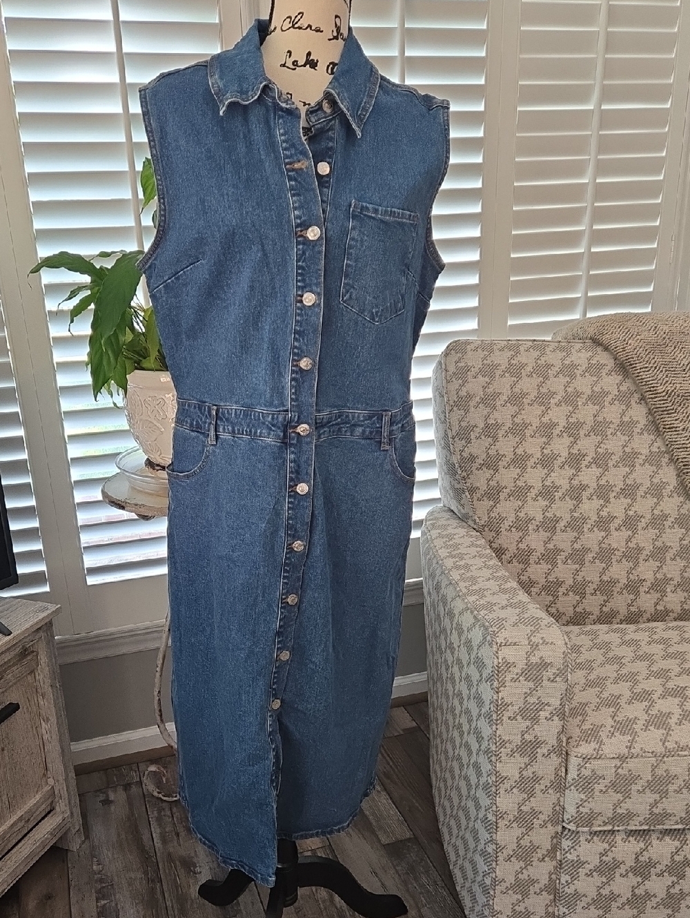 Steve Madden Dark Blue Denim Maxi Dress